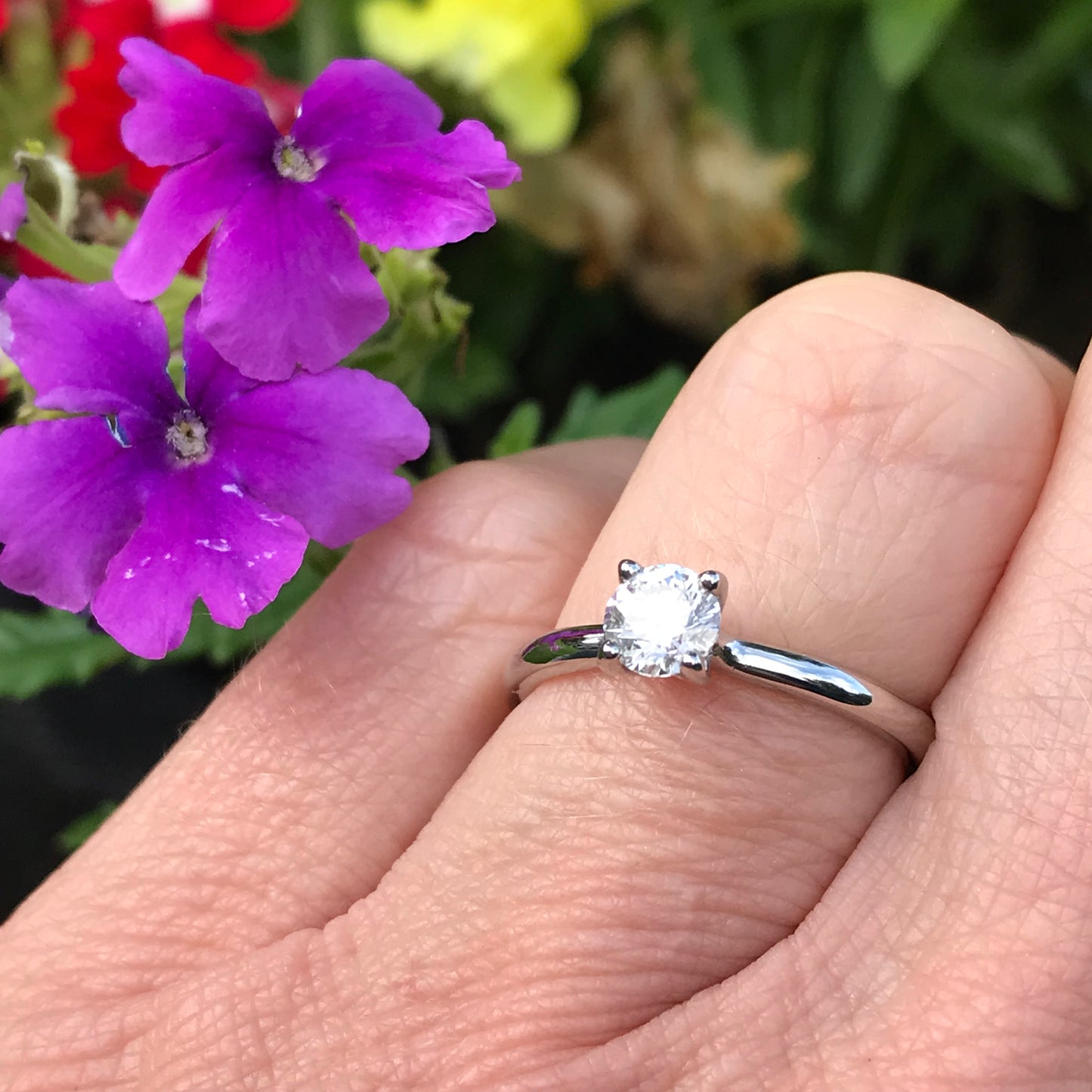 Platinum 0.50ct brilliant Natural Diamond four claw ring Ring Rock Lobster   