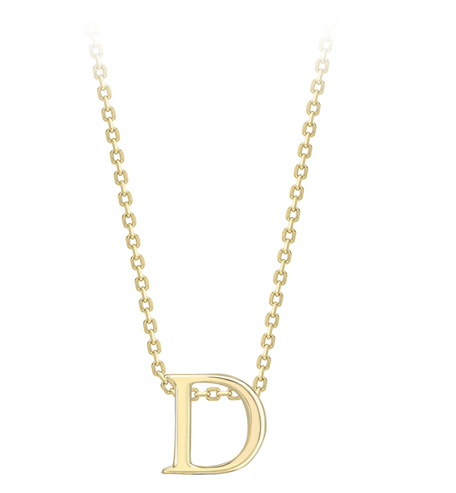 9ct Yellow Gold Initial Pendants A-Z Pendant Stubbs D  