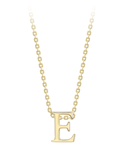 9ct Yellow Gold Initial Pendants A-Z Pendant Stubbs E  