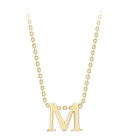 9ct Yellow Gold Initial Pendants A-Z Pendant Stubbs M  