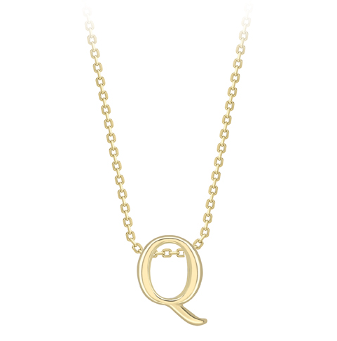 9ct Yellow Gold Initial Pendants A-Z Pendant Stubbs Q  