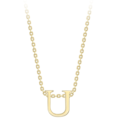 9ct Yellow Gold Initial Pendants A-Z Pendant Stubbs U  