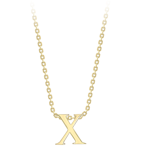 9ct Yellow Gold Initial Pendants A-Z Pendant Stubbs X  