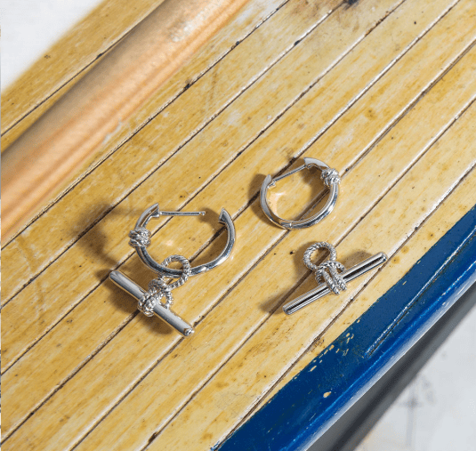 Marina Grande Rope Knot Hoop Earrings with T-Bar Earrings Kit Heath