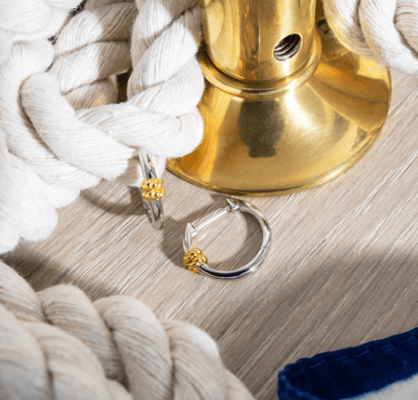 Marina Rope Bar Golden Hinged Hoop Earrings Earrings Kit Heath