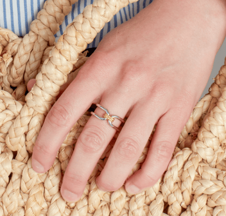 Marina Rope Bar Link Golden Ring Ring Kit Heath