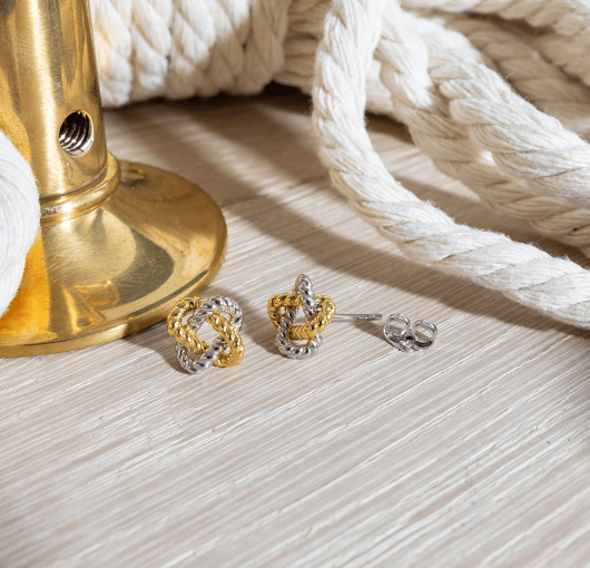 Marina Rope Knot Golden Stud Earrings Earrings Kit Heath