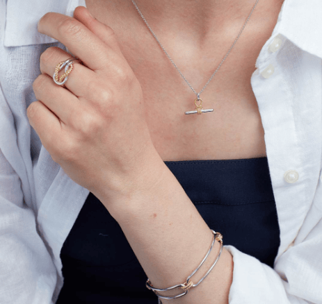 Marina Rope Knot T-Bar Golden Necklace Necklace Kit Heath