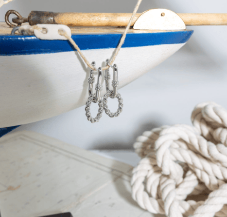 Marina Rope Link Duo Grande Hinged Hoop Earrings Earrings Kit Heath