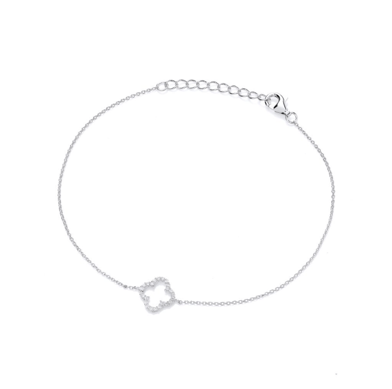 Micro Vintage Clover Bracelet Stone Set Bracelet Cavendish French