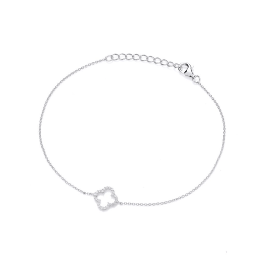 Micro Vintage Clover Bracelet Stone Set Bracelet Cavendish French