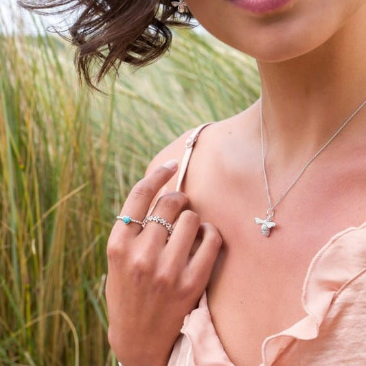 Organic silver bumblebee pendant Pendants Sea Gems Ltd