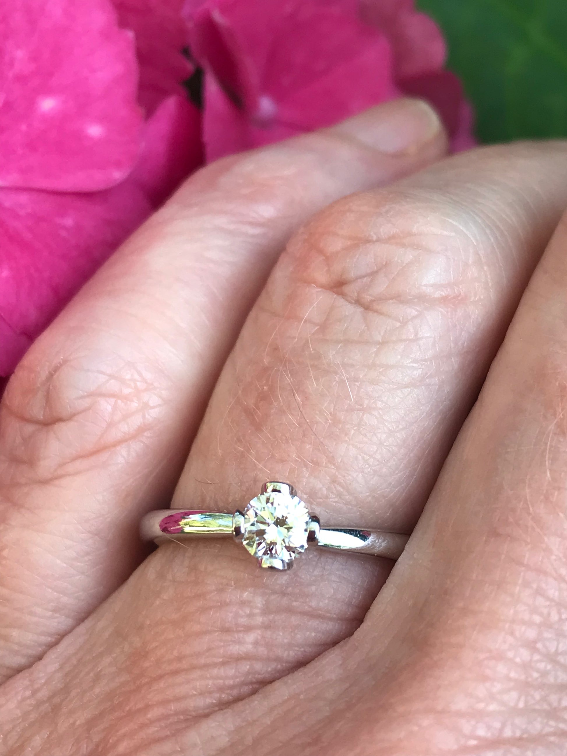 Platinum 0.32 ct brilliant certified natural diamond ring Ring Rock Lobster