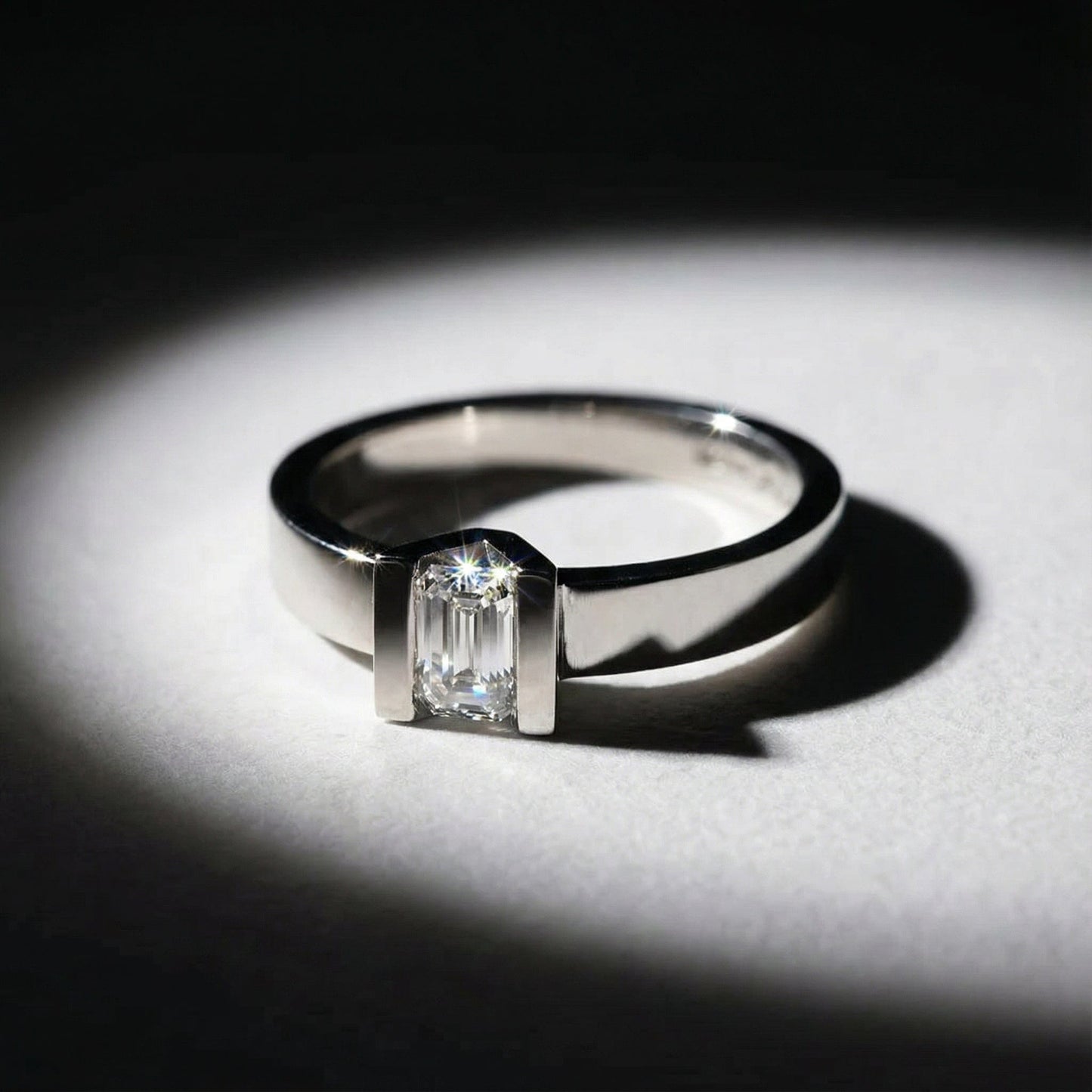 Platinum 0.36ct emerald cut natural diamond ring Ring Andrew Geoghegan