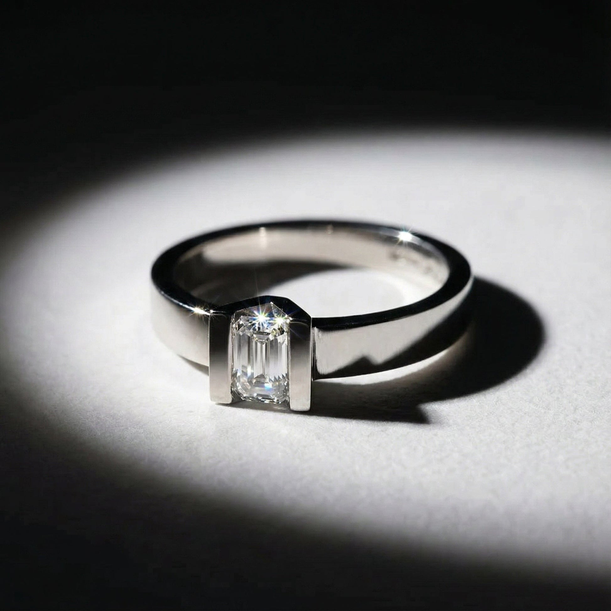 Platinum 0.36ct emerald cut natural diamond ring Ring Andrew Geoghegan