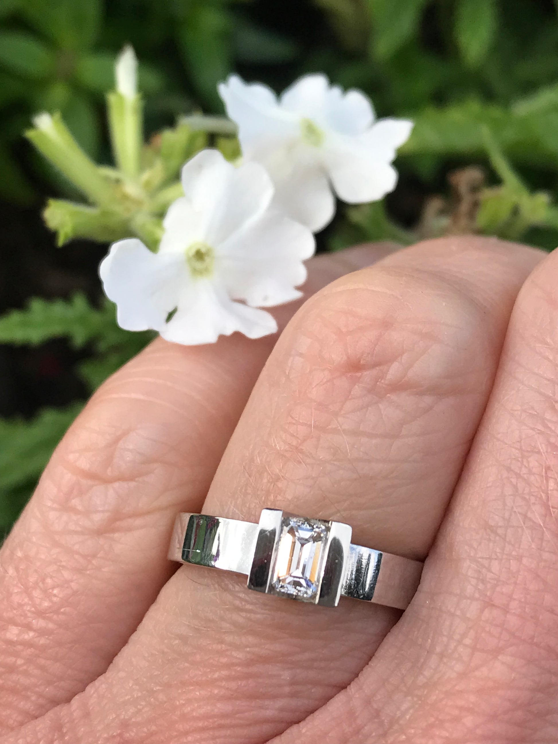 Platinum 0.36ct emerald cut natural diamond ring Ring Andrew Geoghegan