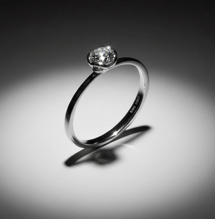 Platinum 0.43ct DSI brilliant cut certified natural diamond ring Ring Rock Lobster