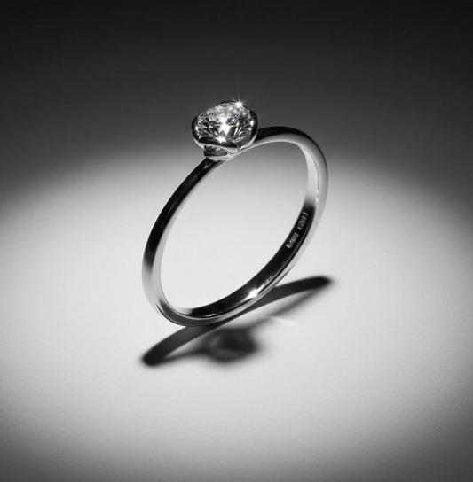 Platinum 0.43ct DSI brilliant cut certified natural diamond ring Ring Rock Lobster