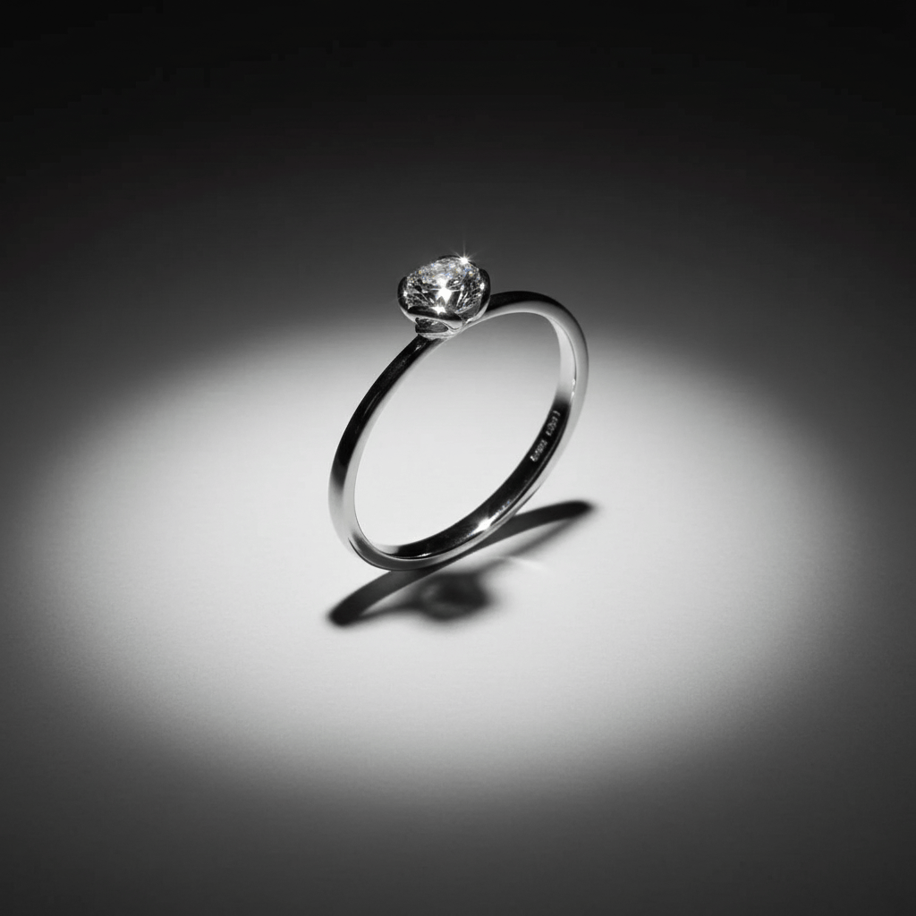 Platinum 0.43ct DSI brilliant cut certified natural diamond ring Ring Rock Lobster