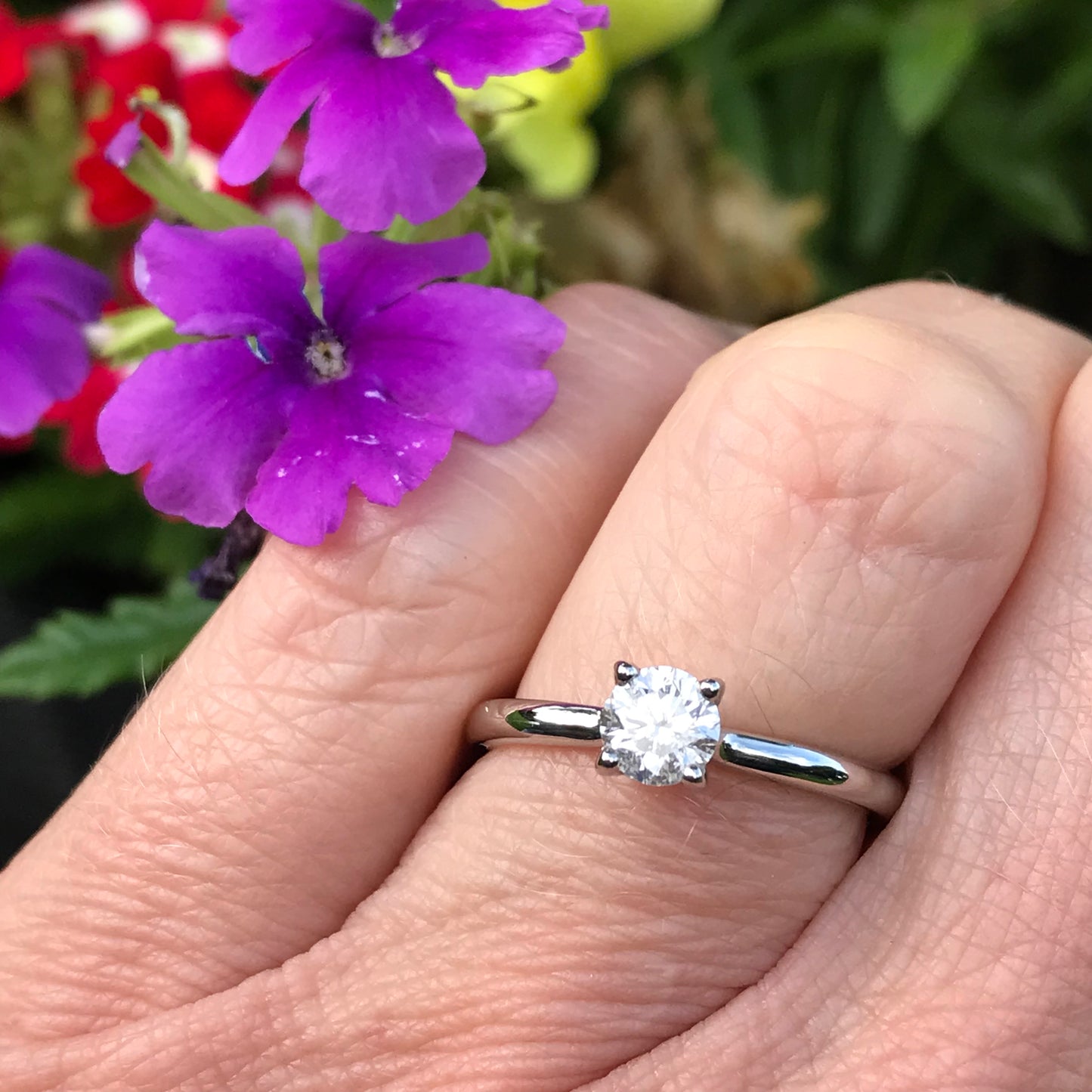 Platinum 0.50ct brilliant Natural Diamond four claw ring Ring Rock Lobster