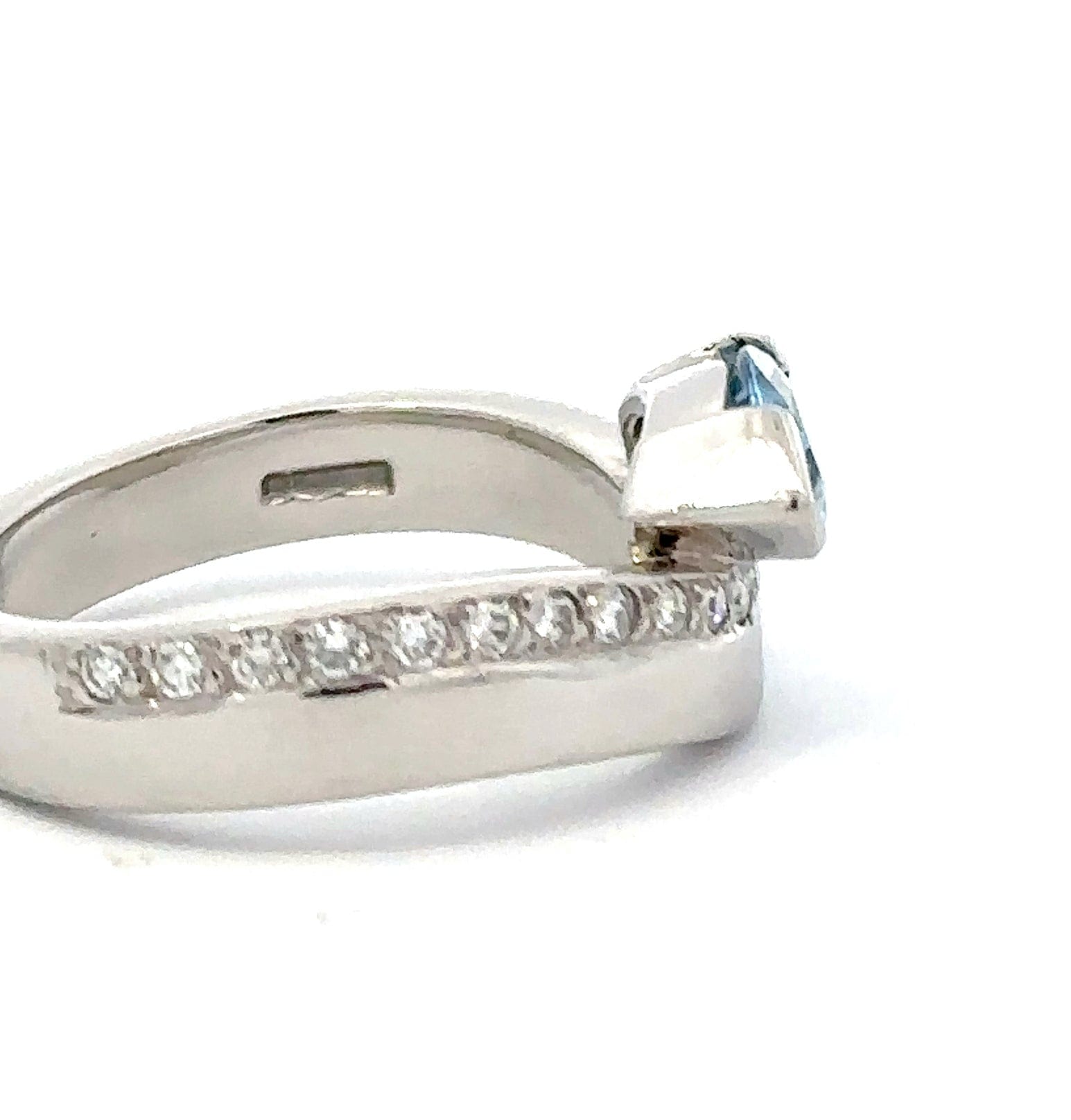 Platinum 0.86ct Aquamarine & Diamond Ring Ring Stuller