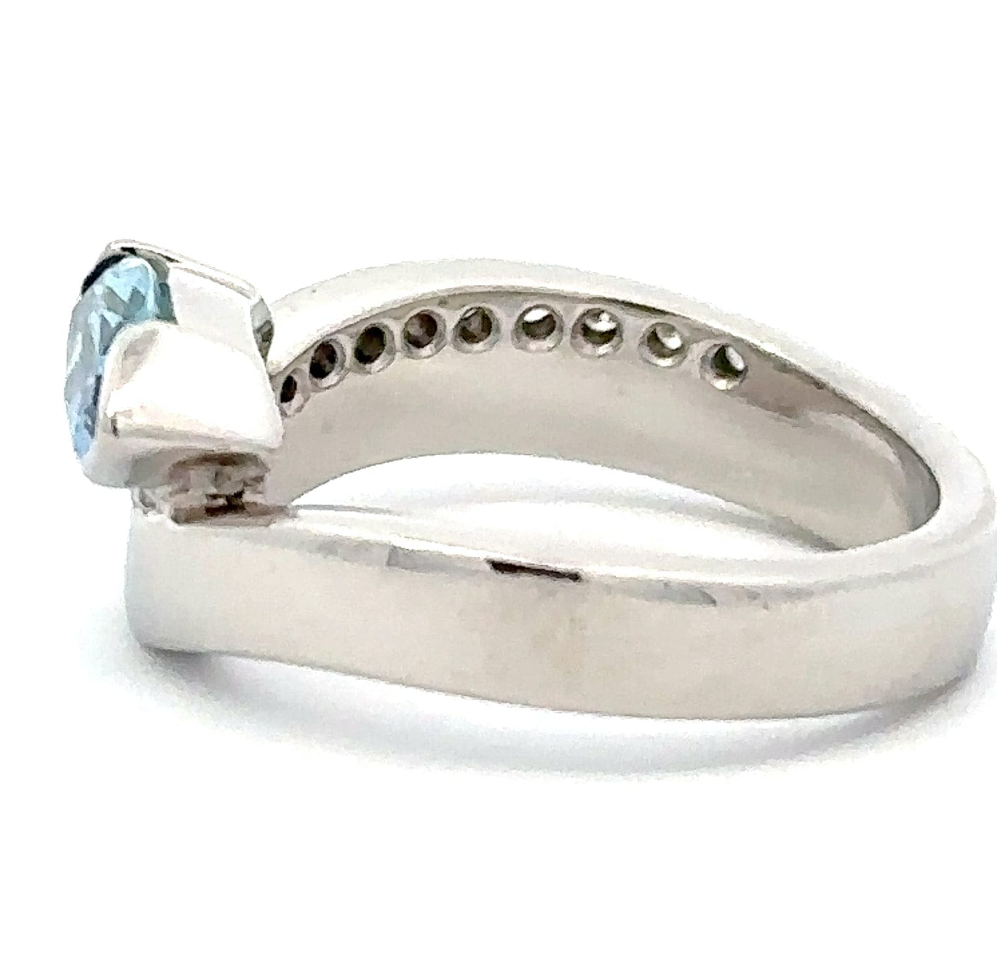 Platinum 0.86ct Aquamarine & Diamond Ring Ring Stuller