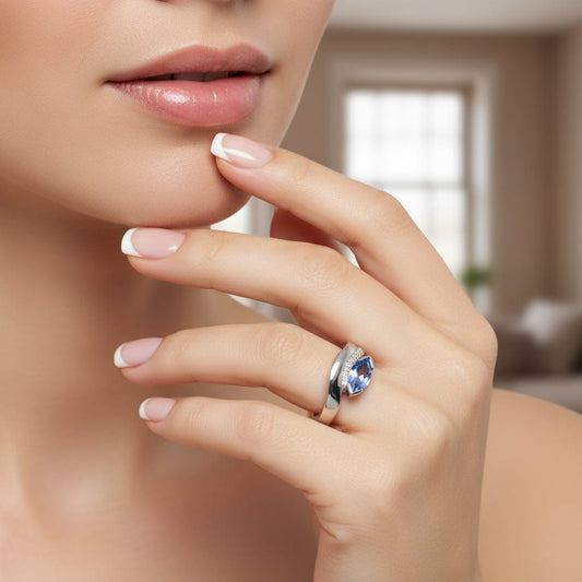 Ring Platinum 0.86ct Aquamarine & Diamond Ring