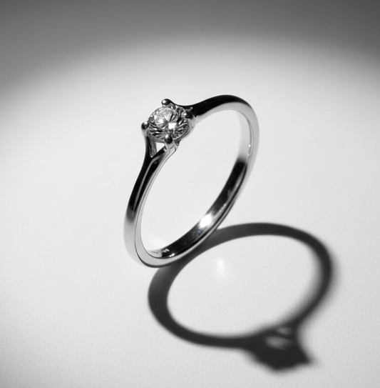 Platinum 4 claw brilliant cut 0.30ct certified natural diamond ring EVS2 Ring Rock Lobster