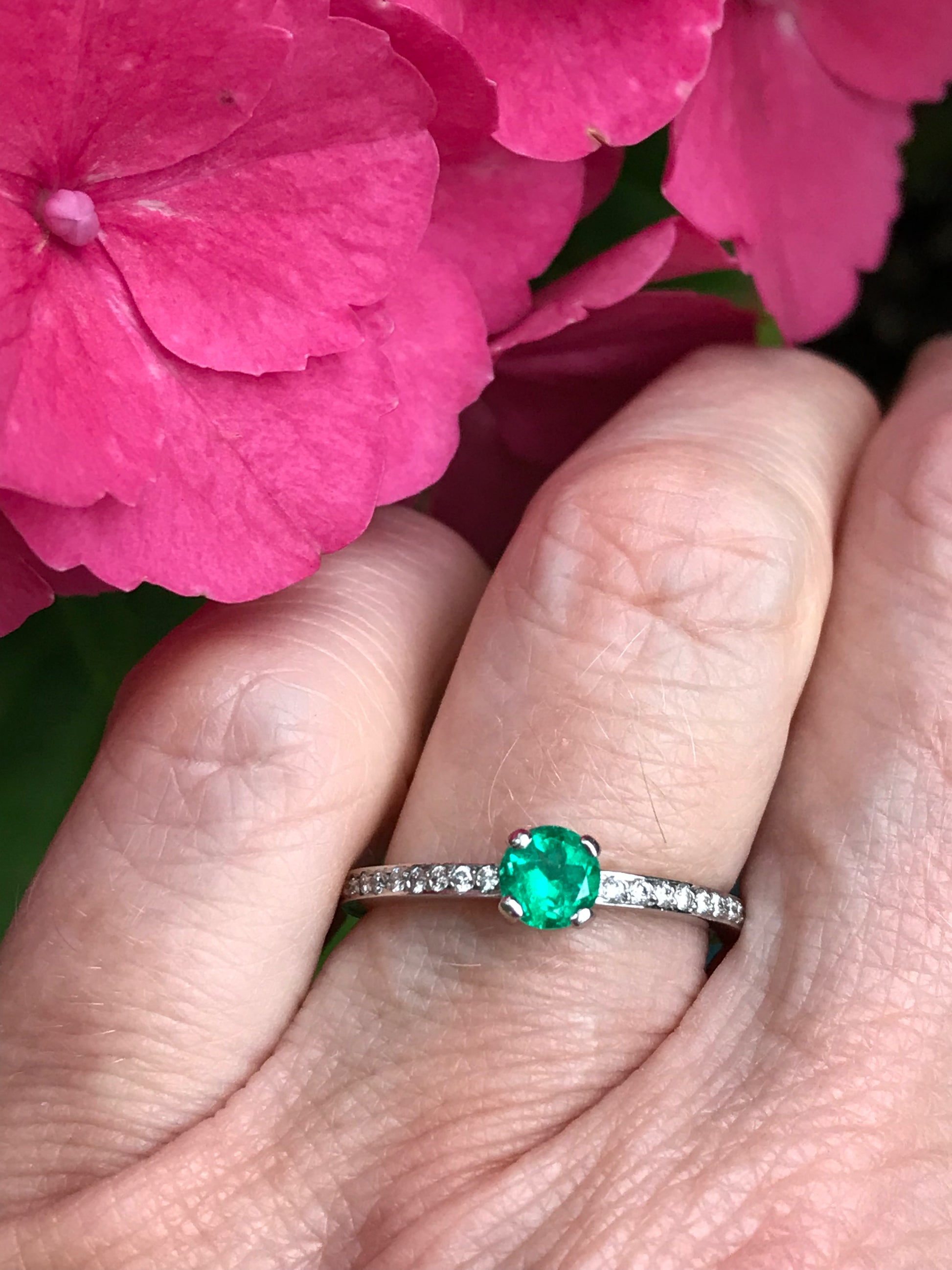 Platinum emerald & diamond ring Ring Christopher Wharton