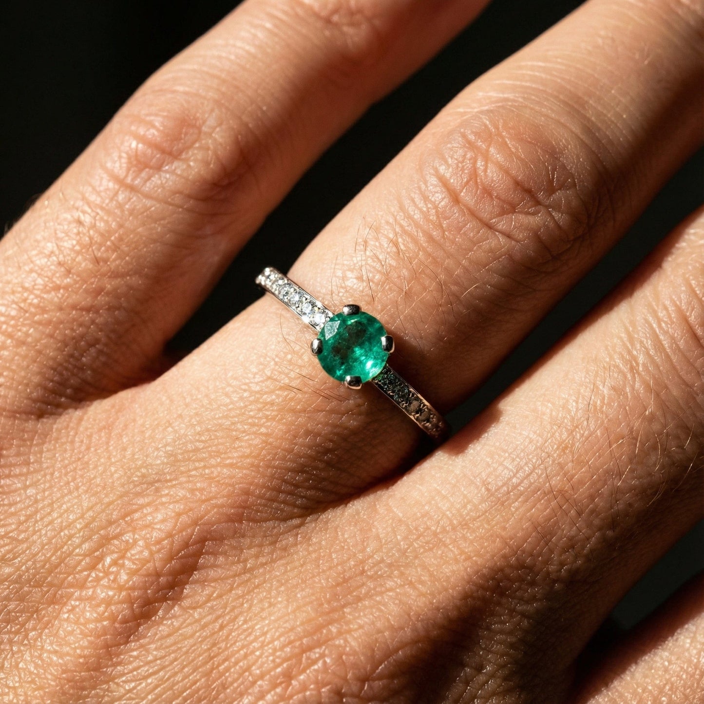 Platinum emerald & diamond ring Ring Christopher Wharton