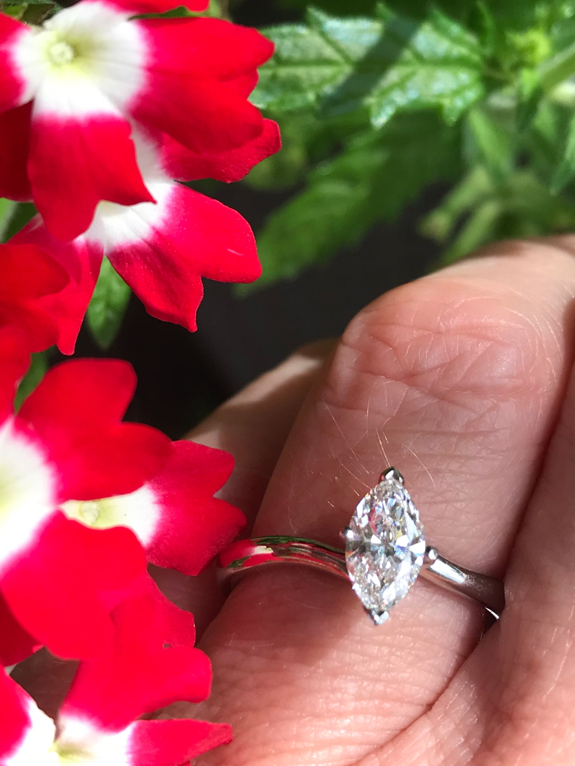 Platinum marquise 0.70ct certified natural diamond ring Ring Rock Lobster