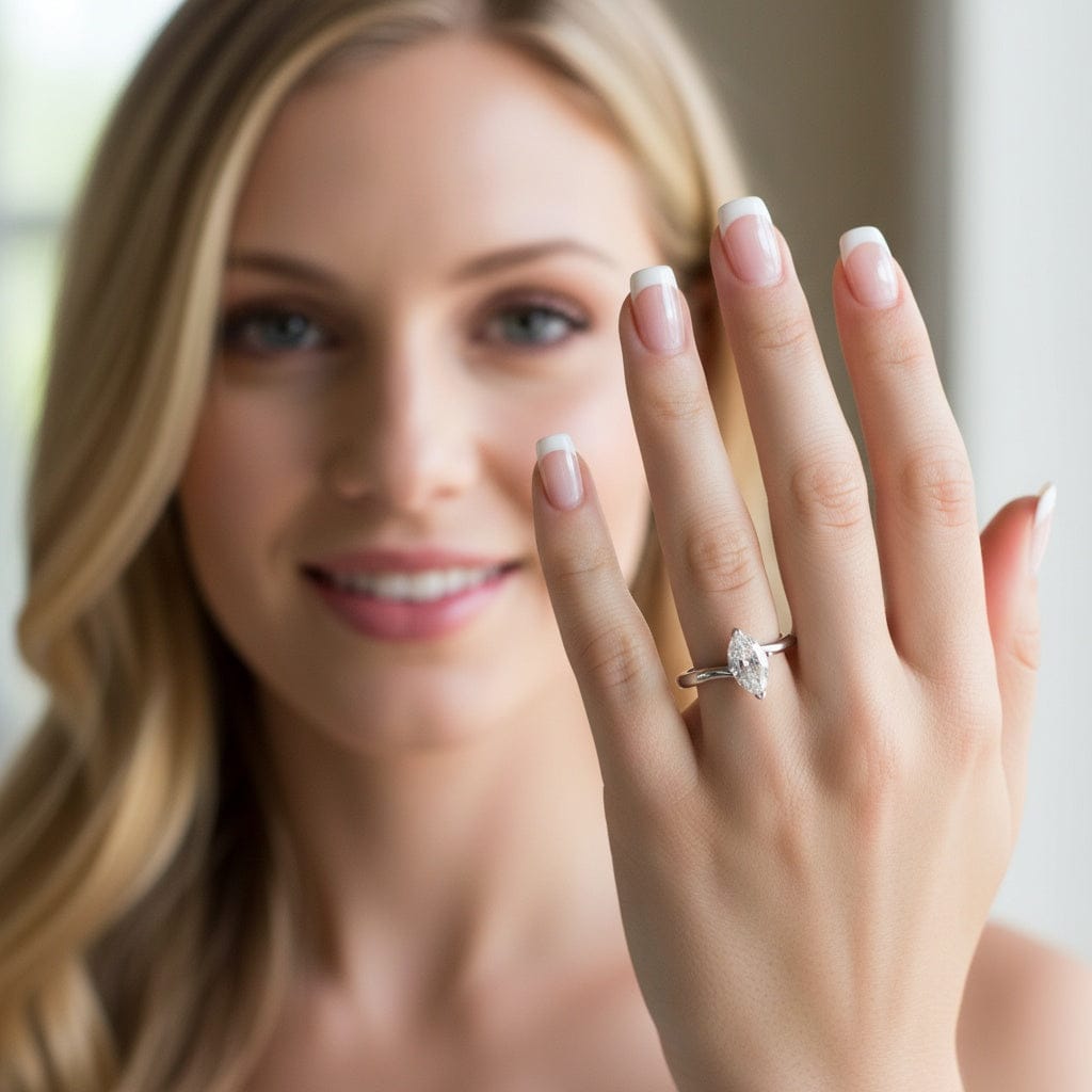 Platinum marquise 0.70ct certified natural diamond ring Ring Rock Lobster