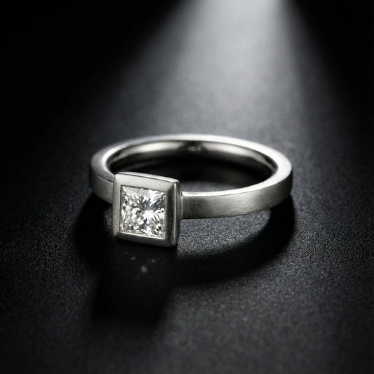 Platinum princess cut 0.25ct TW VS1 natural diamond solitaire ring Ring Gerstner