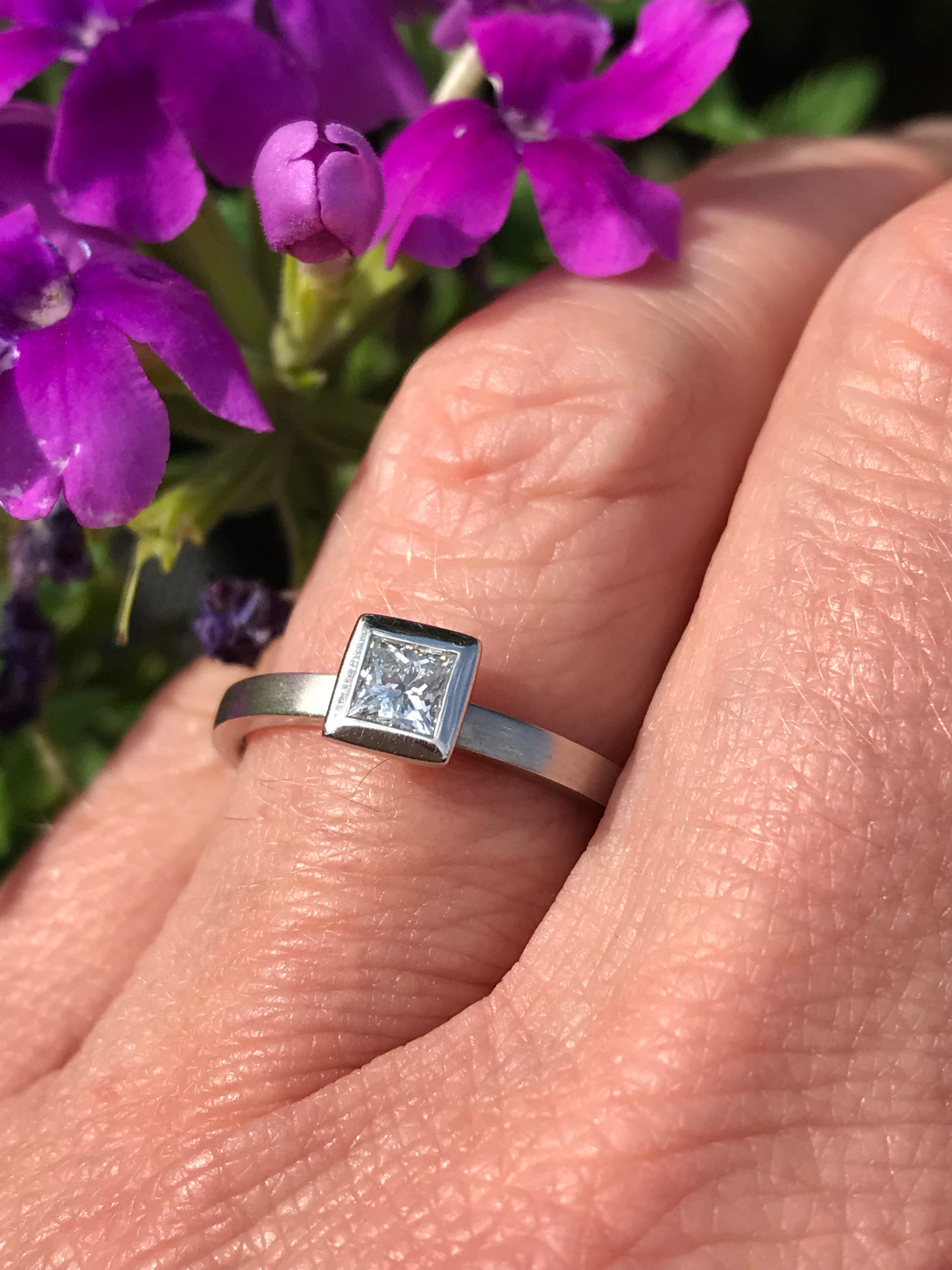 Platinum princess cut 0.25ct TW VS1 natural diamond solitaire ring Ring Gerstner
