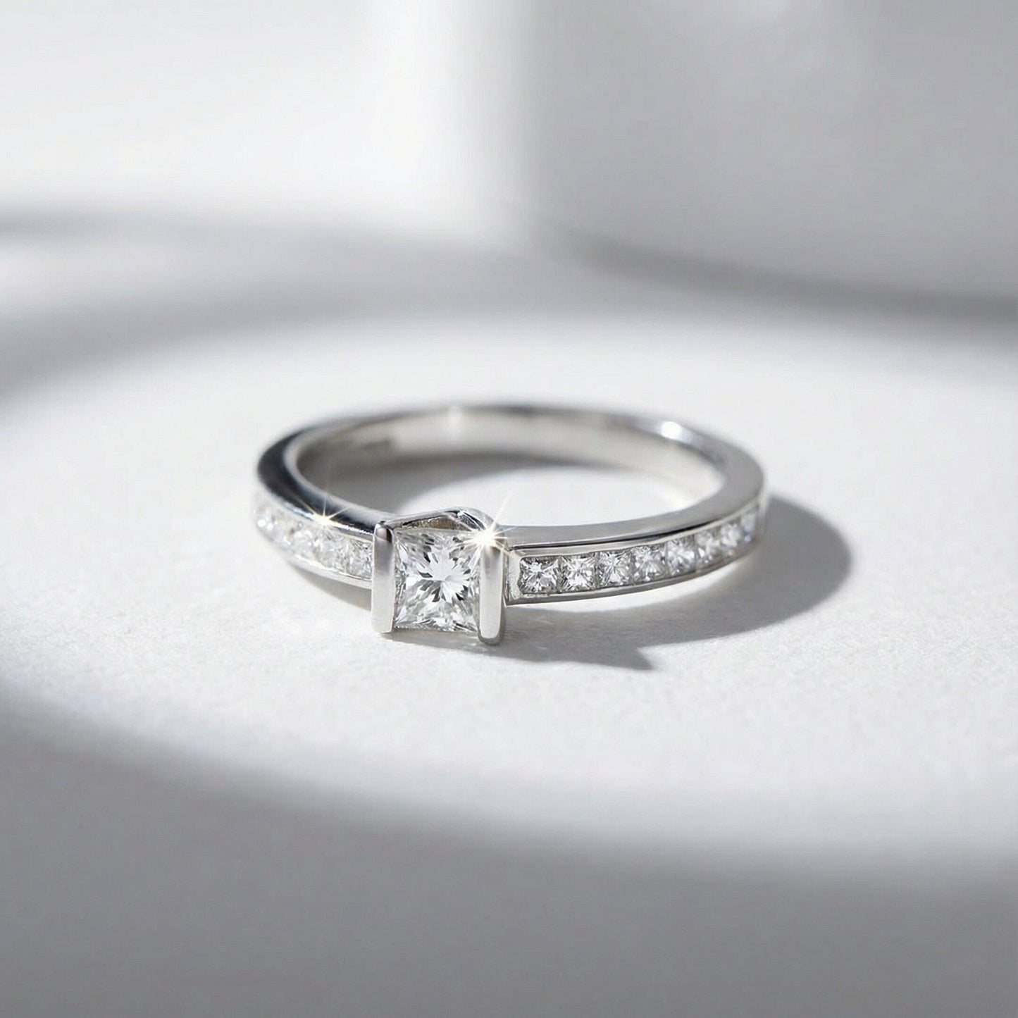 Platinum princess natural diamond ring/set shoulders 0.80ct FVS Ring Christopher Wharton