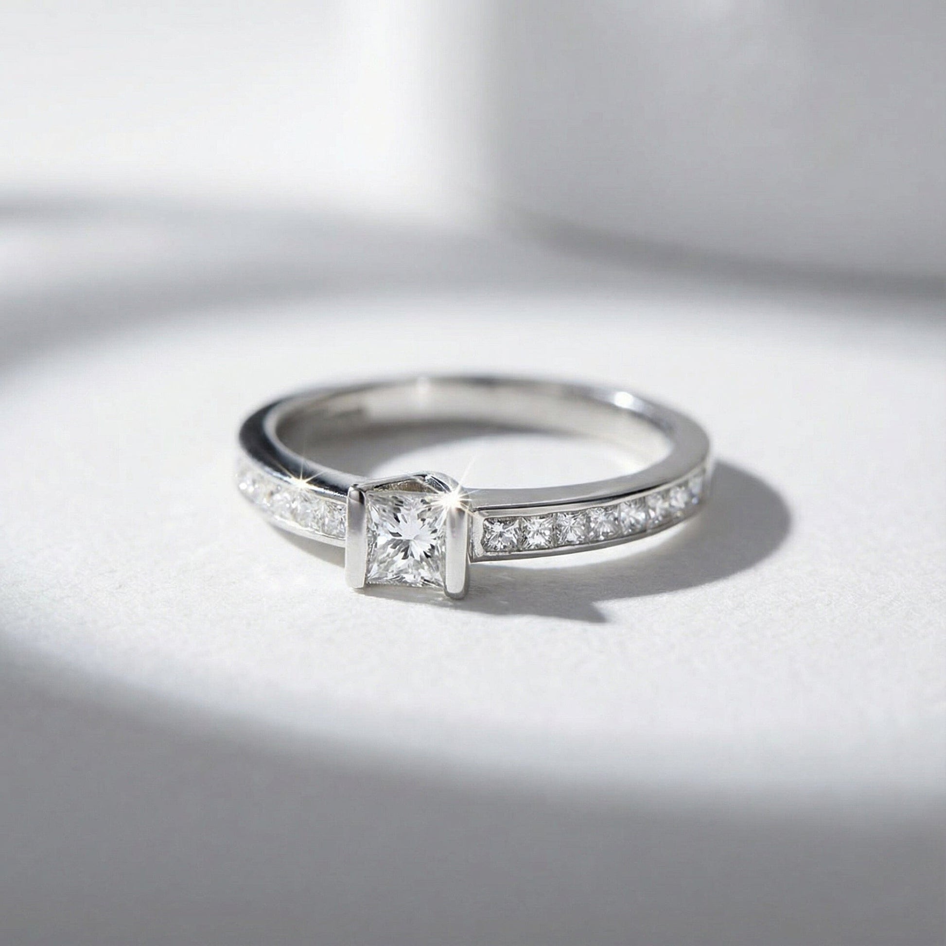 Platinum princess natural diamond ring/set shoulders 0.80ct FVS Ring Christopher Wharton