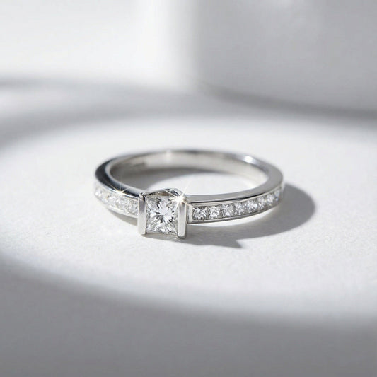 Platinum princess natural diamond ring/set shoulders 0.80ct FVS Ring Christopher Wharton