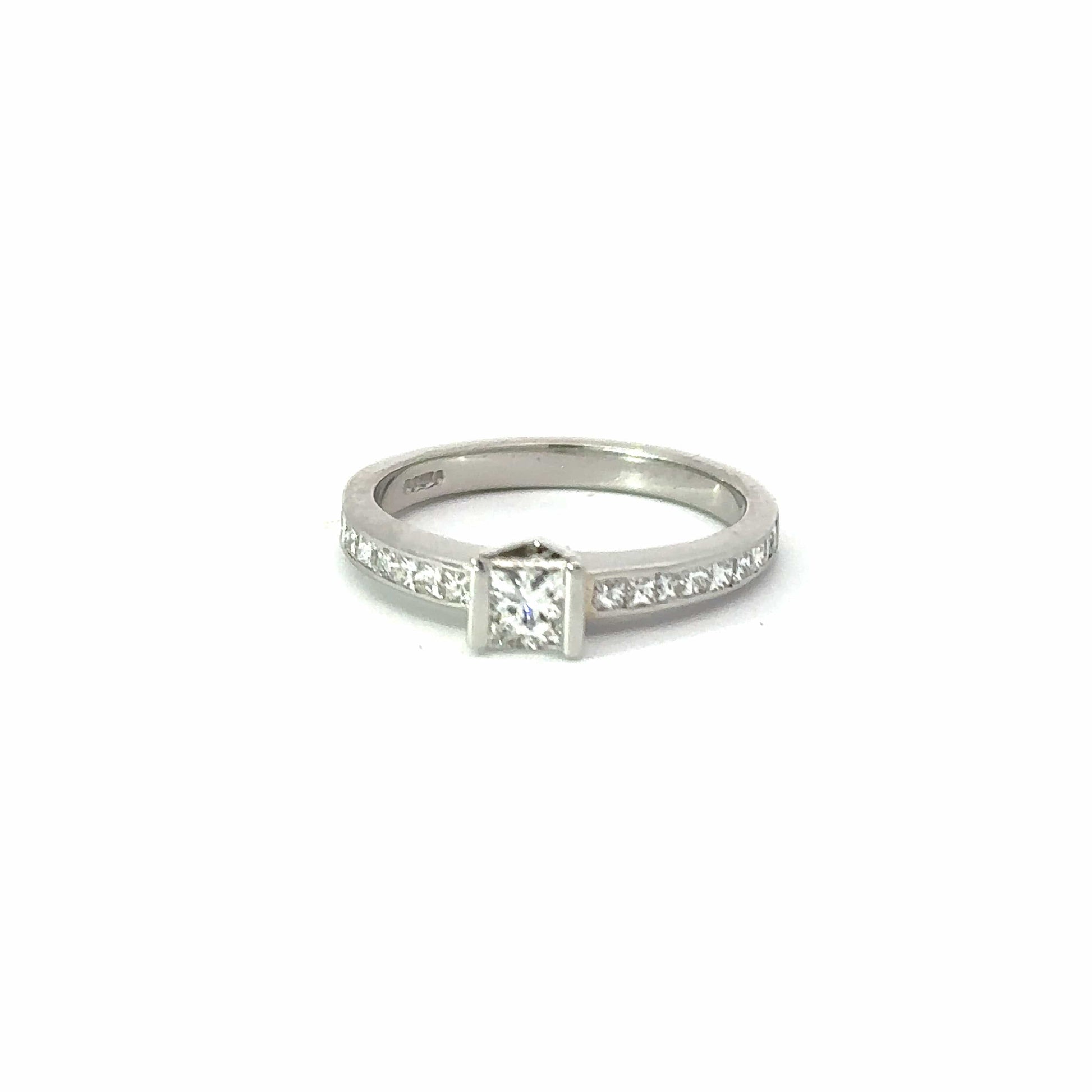 Platinum princess natural diamond ring/set shoulders 0.80ct FVS Ring Christopher Wharton