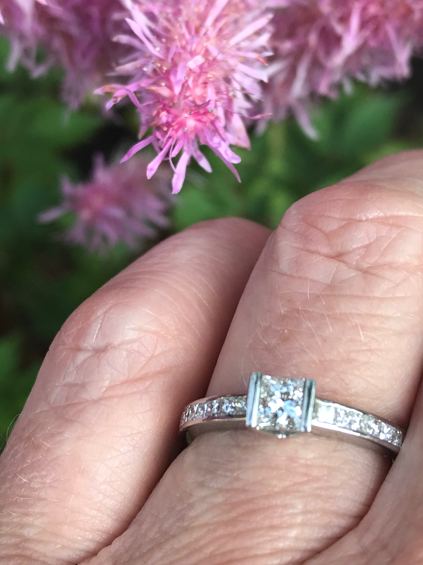 Platinum princess natural diamond ring/set shoulders 0.80ct FVS Ring Christopher Wharton