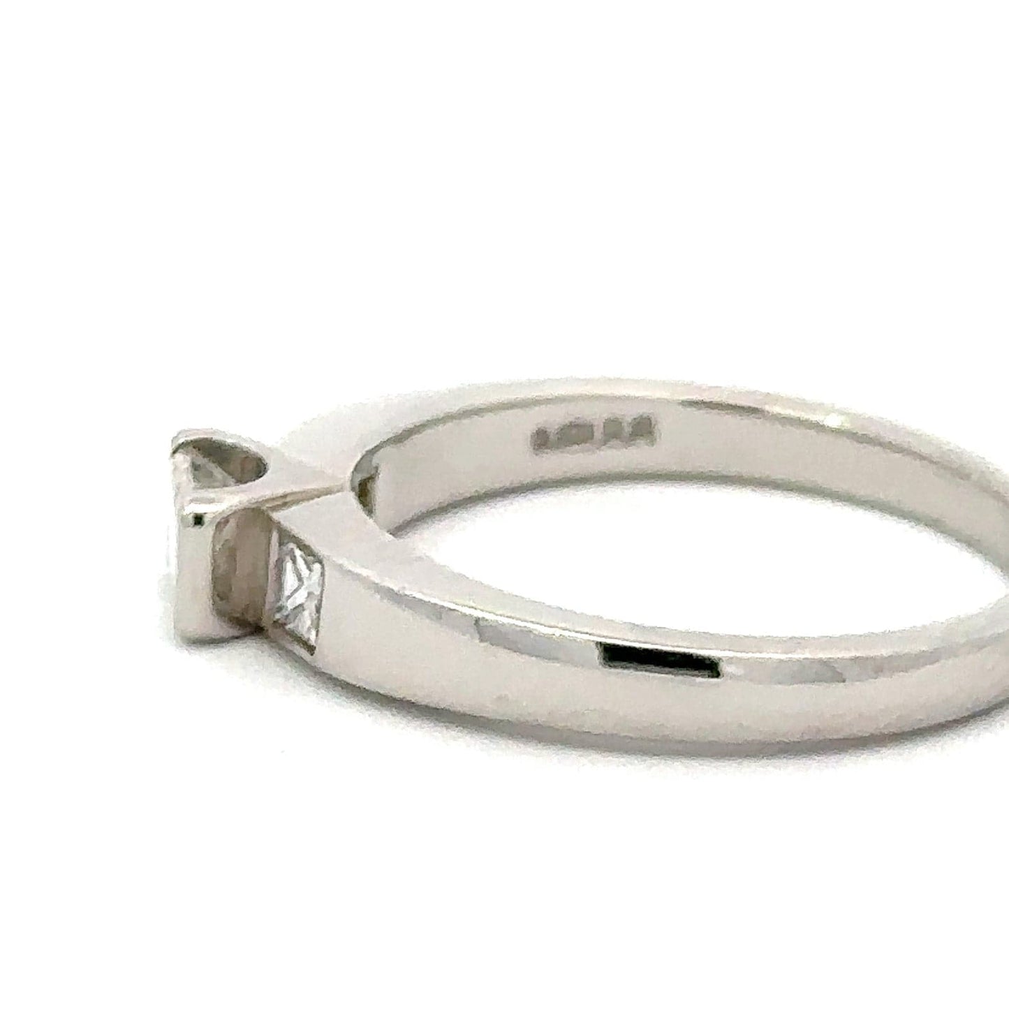Platinum Trilogy emerald cut 0.59ct natural diamond ring FVVS Ring Christopher Wharton