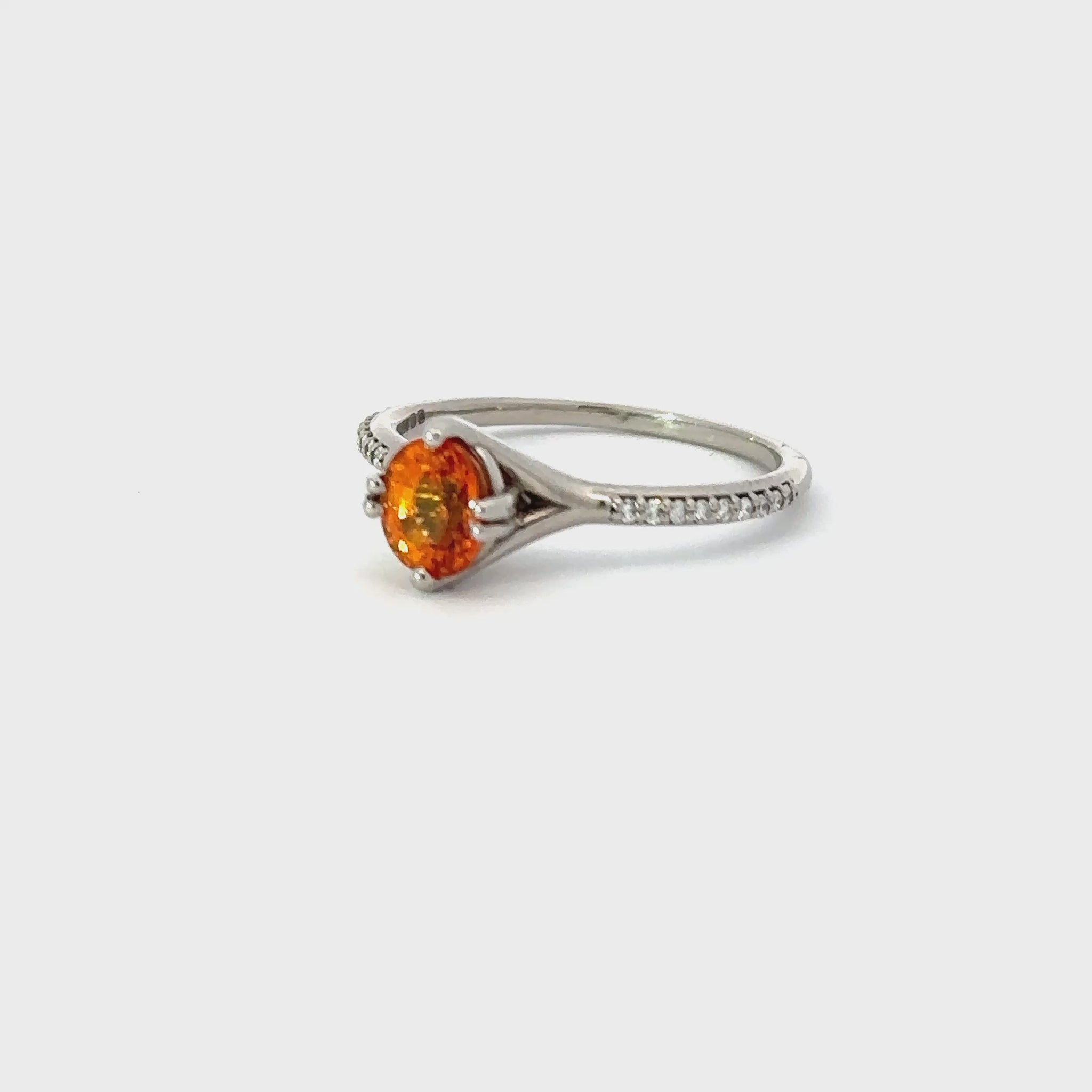 Palladium spessartine garnet diamond ring Ring Stuller