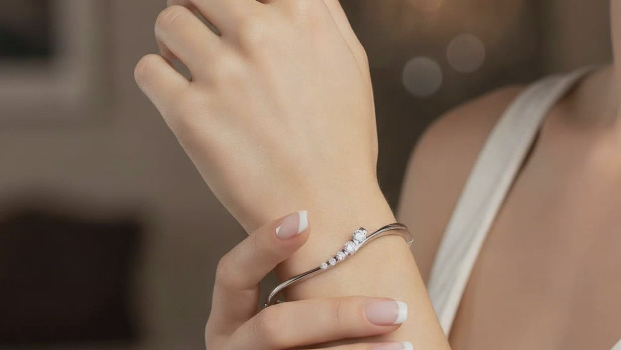 Wharton heavy 18ct white gold 1.02ct diamond set bangle Bangle Christopher Wharton