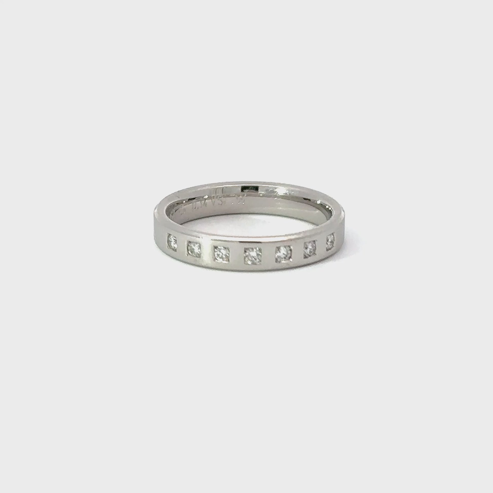 Gerstner Platinum ring set with 7 brilliant cut TW VS1 diamonds size M Ring Gerstner