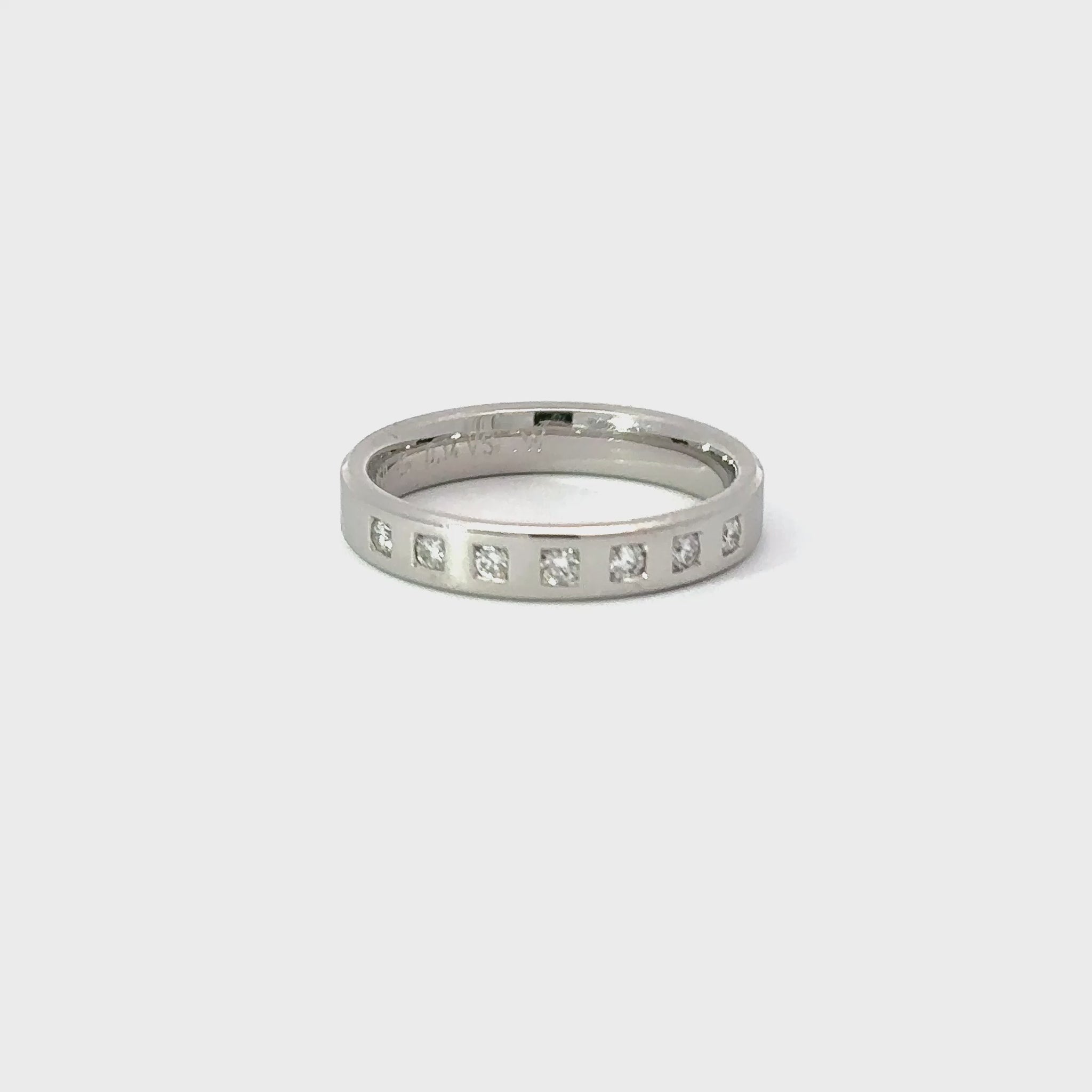 Gerstner Platinum ring set with 7 brilliant cut TW VS1 diamonds size M Ring Gerstner