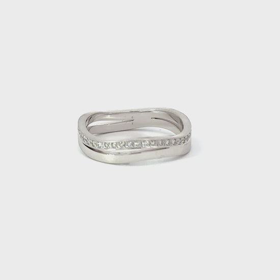 18ct white gold wave shaped full set diamond ring TW VS1 0.23ct Ring Gerstner