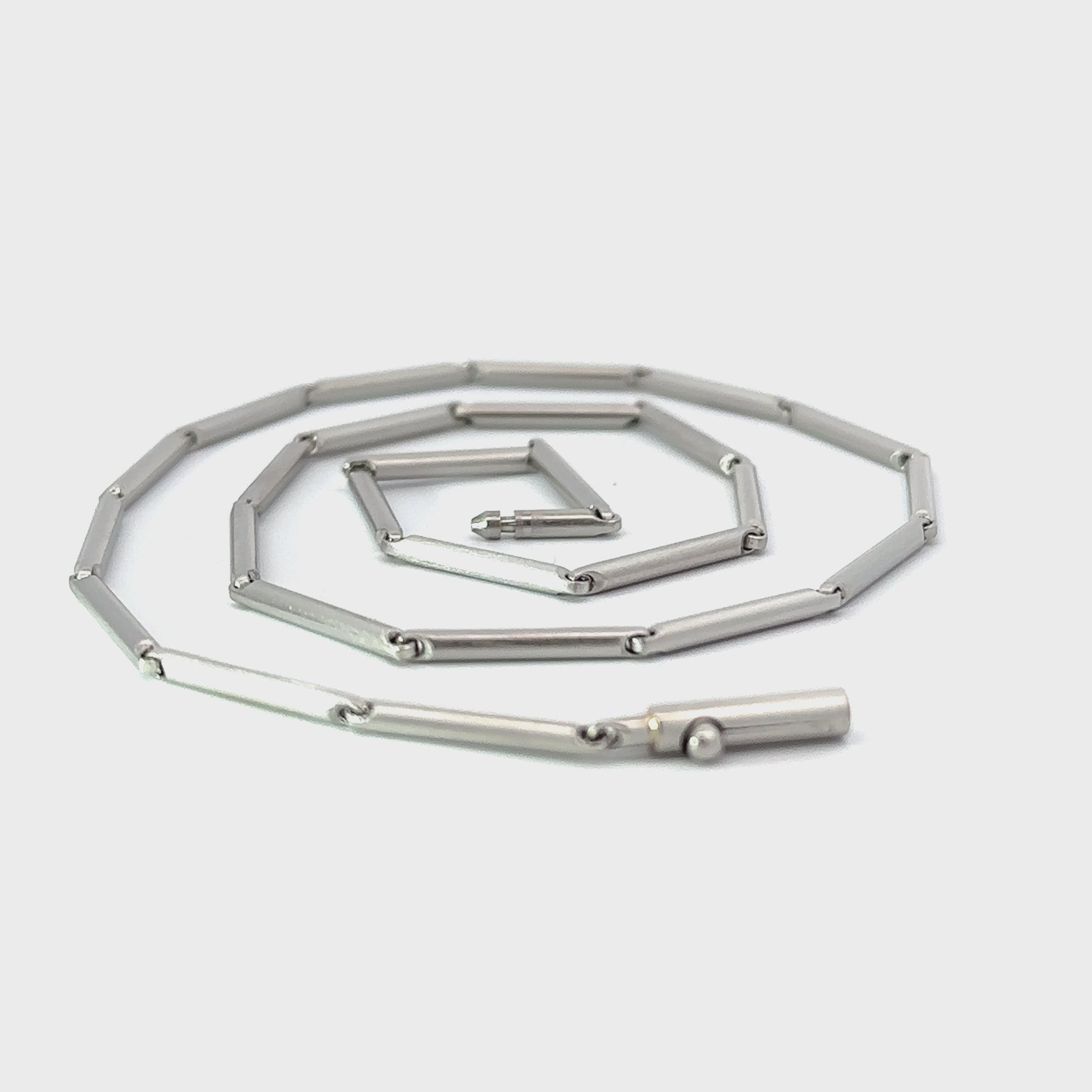 Henrich and Denzel Platinum bar link necklace Necklace Henrich & Denzel