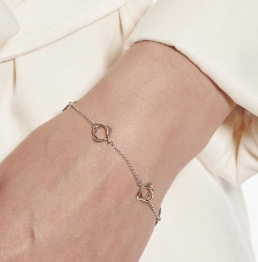 Bracelet Silver Alicia Golden Fine Station Bracelet