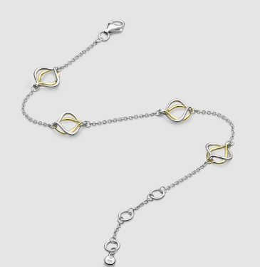 Bracelet Silver Alicia Golden Fine Station Bracelet