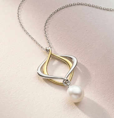 Necklace Silver Alicia Golden Pearl Necklace