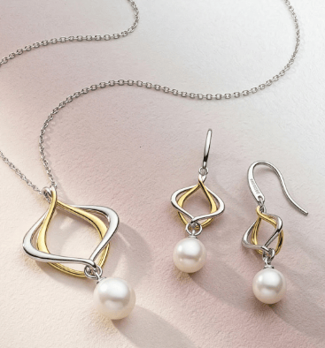 Necklace Silver Alicia Golden Pearl Necklace